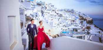 希腊圣托里尼10天7晚旅拍婚纱照套餐 费拉、伊亚、雅典梦幻之旅